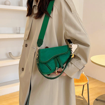 Women's Fashion Vintage Weave Saddle Bag