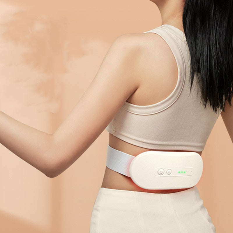 a woman wearing a white device