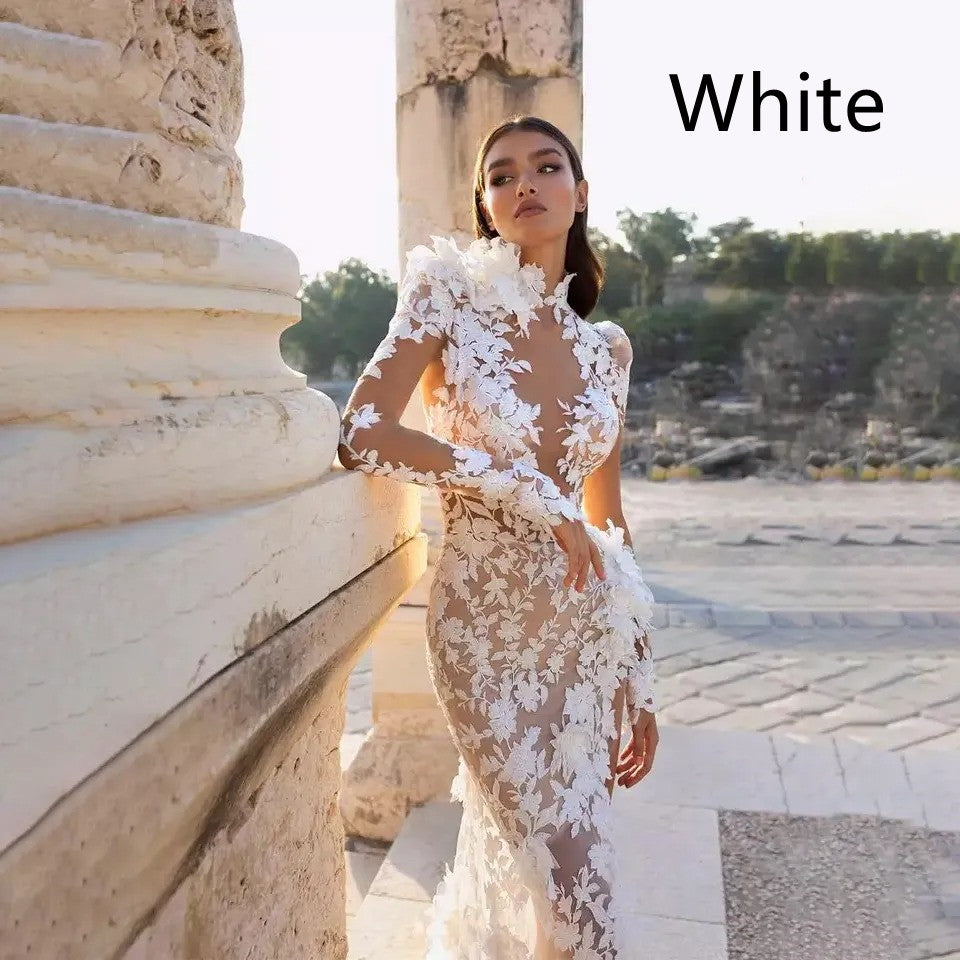 a woman in a white dress