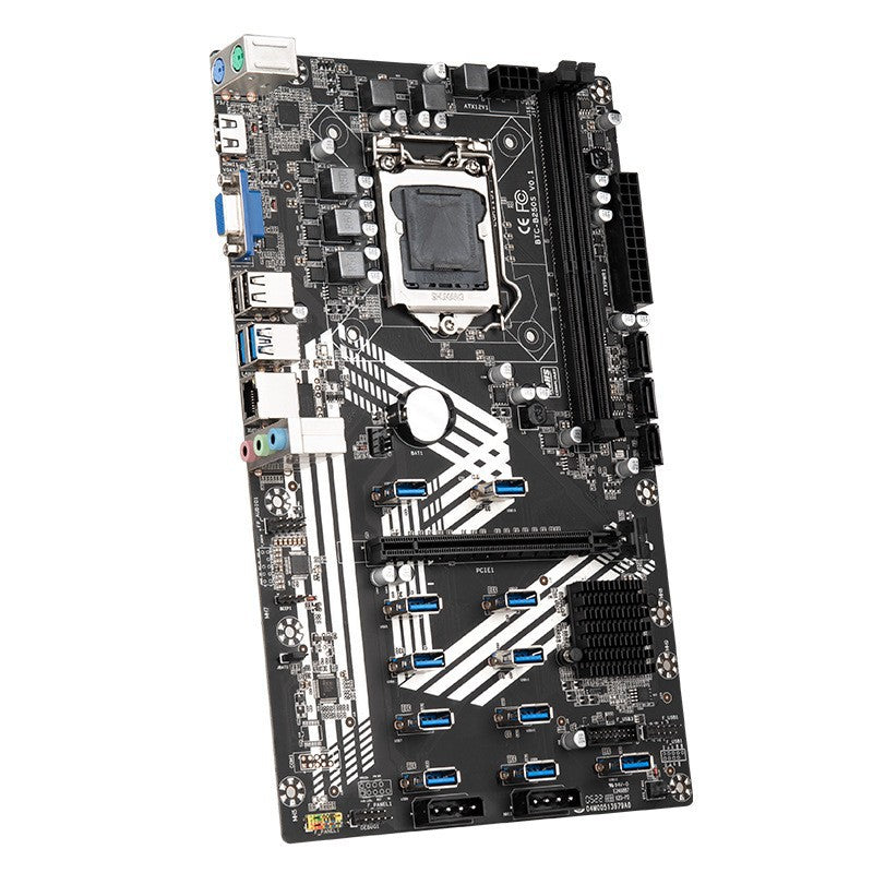 a black and white computer motherboard