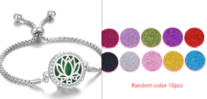 a bracelet with a flower in the middle