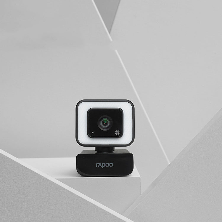 a camera on a white shelf