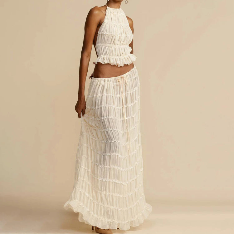 a woman in a white dress
