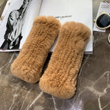 Women's Rex Rabbit-Fur Winter Gloves