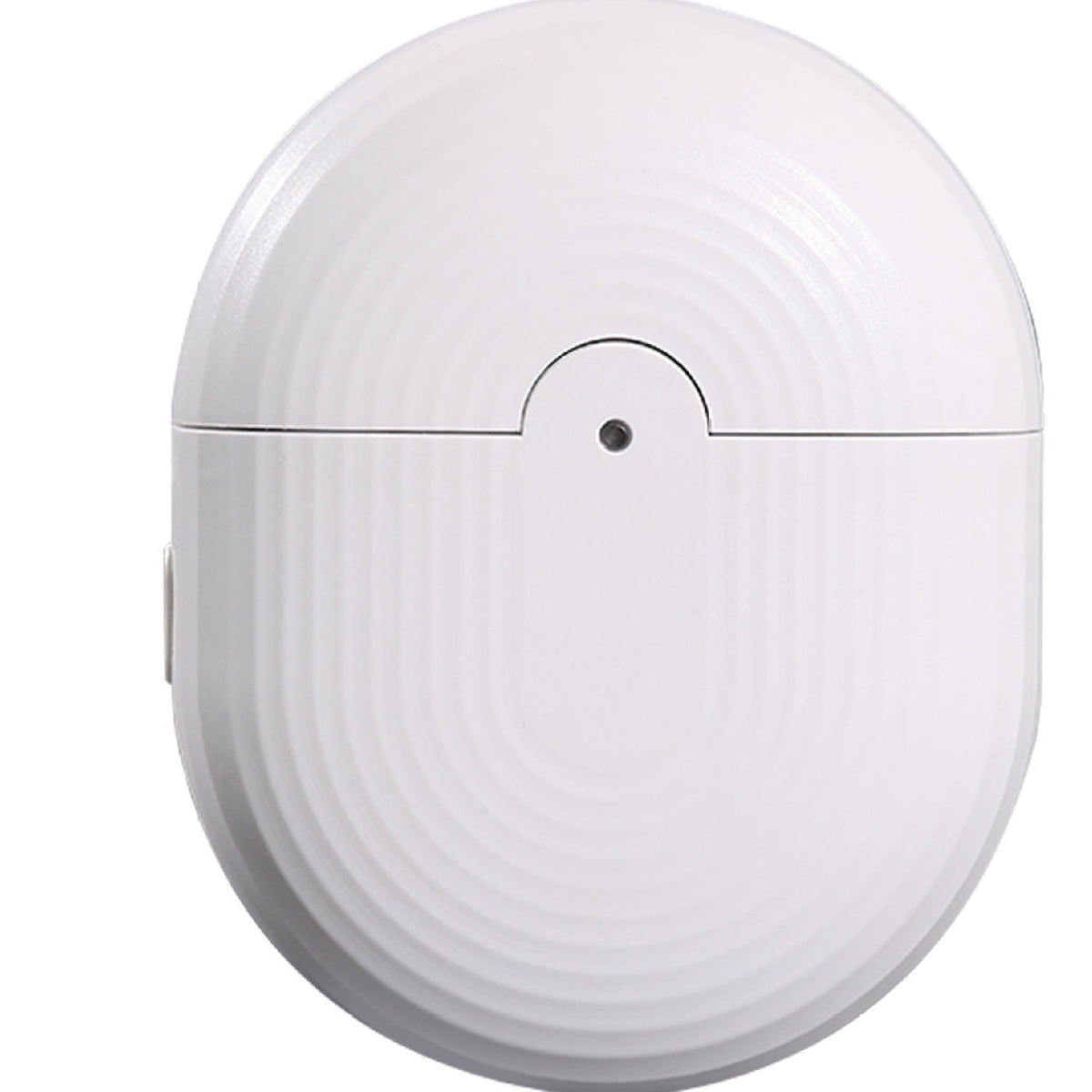 a white circular object with a round button
