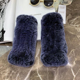 Women's Rex Rabbit-Fur Winter Gloves