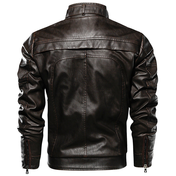 a leather jacket with zippers