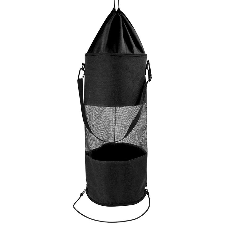 a black bag with a mesh pocket