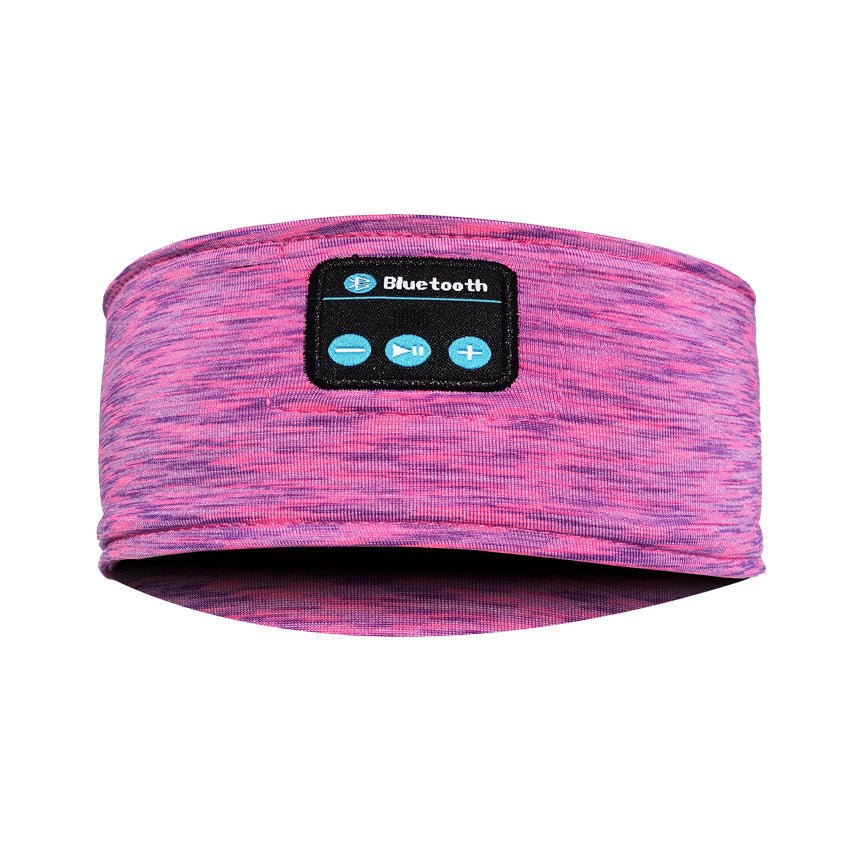 a pink headband with a bluetooth speaker