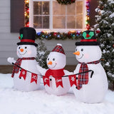 6.2-Foot Inflatable LED Snowman Family Yard Decoration