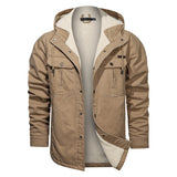 Men Cotton Jacket Winter Thick Warm Parkas Male Plus Velvet Casual Hooded Coat