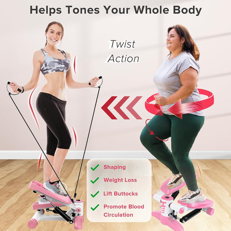 two women exercising on an exercise machine