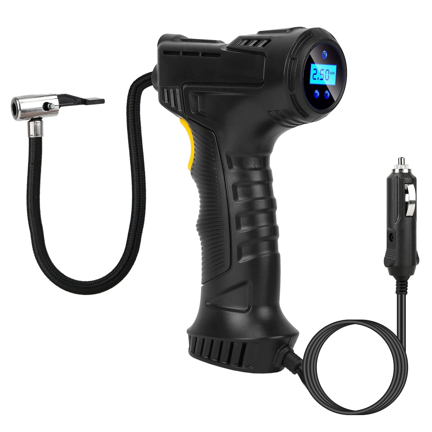 Portable Car Tire Inflator DC 12V Digital Car Air Compressor Electric Air Inflator With LED Light 150PSI