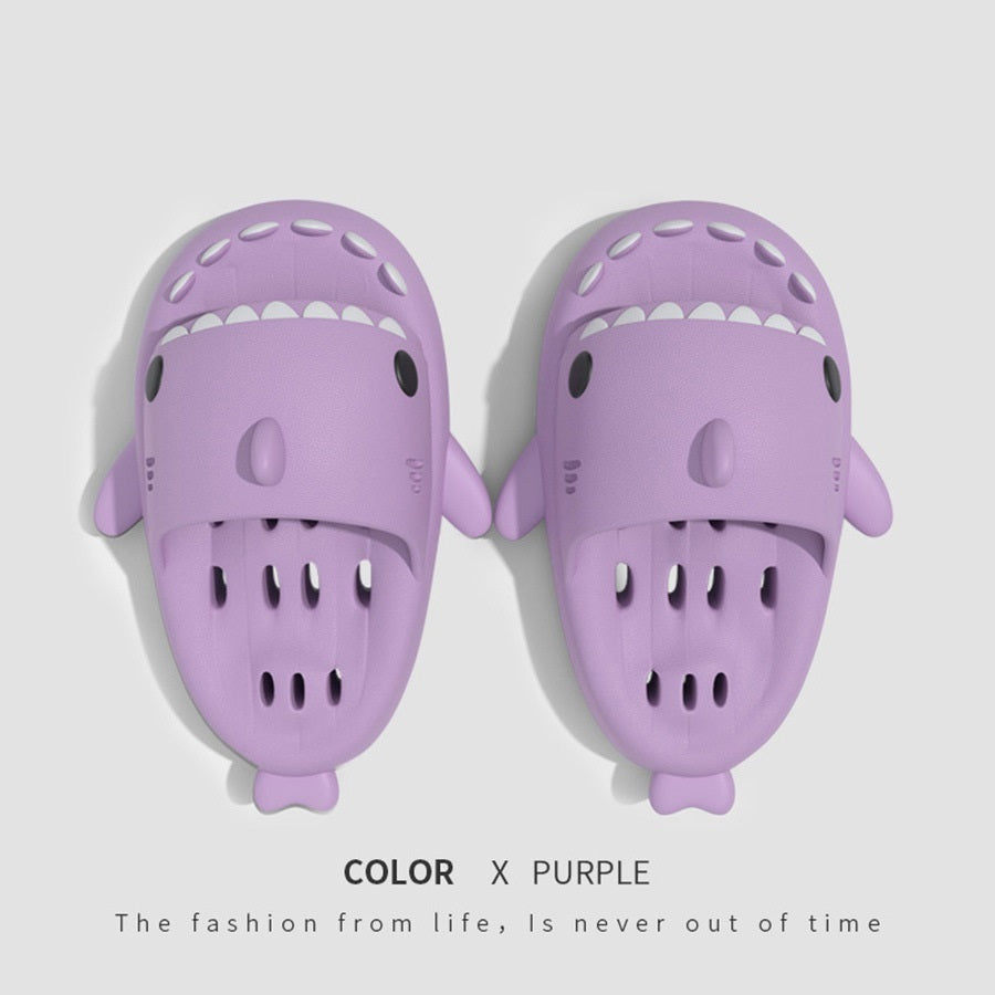 a pair of purple slippers