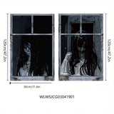 Halloween Witch and Zombie Window Decoration Banner