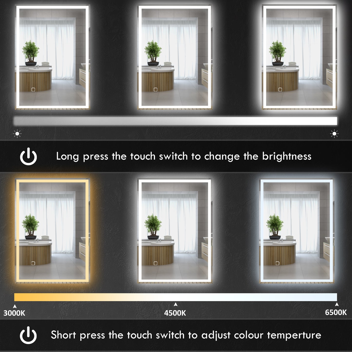 kleankin 32" x 24" LED Bathroom Mirror