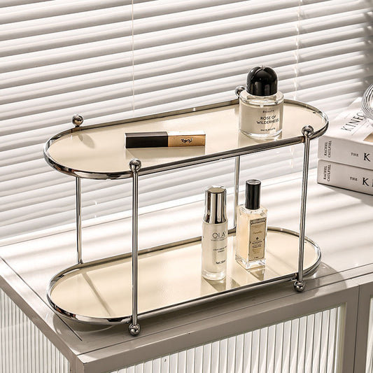 Ins Cream Style Desktop Storage Rack Multi-layer Light Luxury Home Bathroom Storage Rack Punch-free Storage