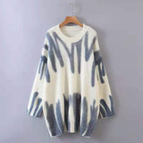 Women's Loose Printed Knit Sweater
