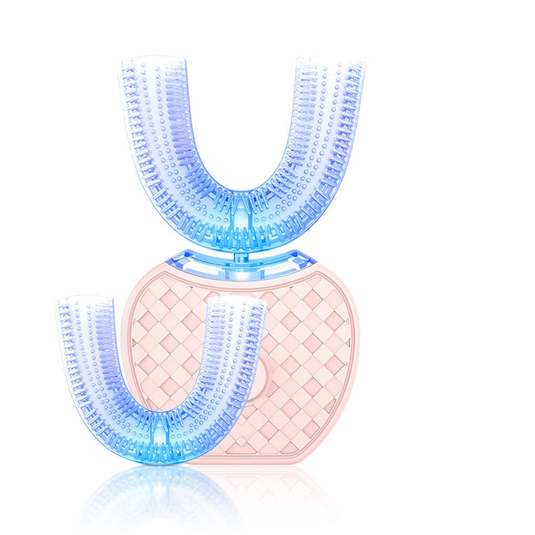 a blue and pink toothbrush