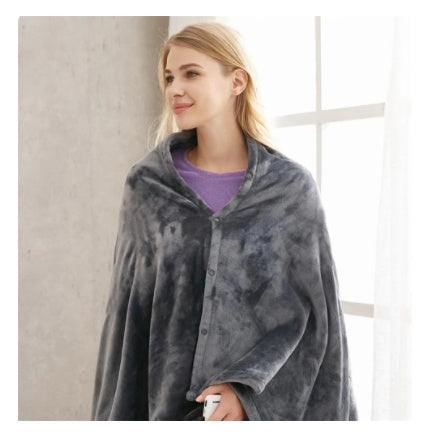 a woman in a blanket