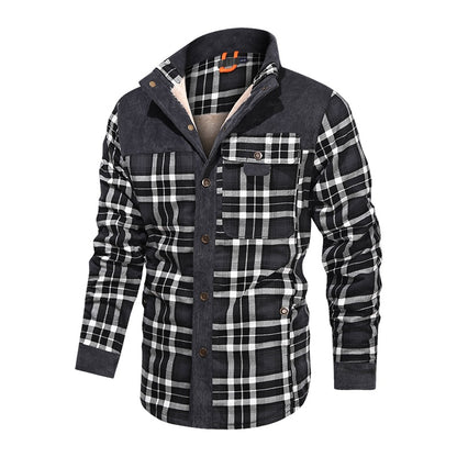 Men Warm Jacket Fleece Thick Army Coat Slim Fit Autumn Winter Jacket