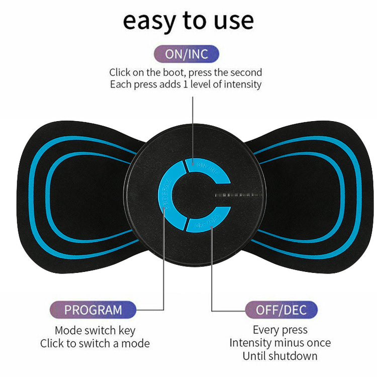 a black and blue device with text