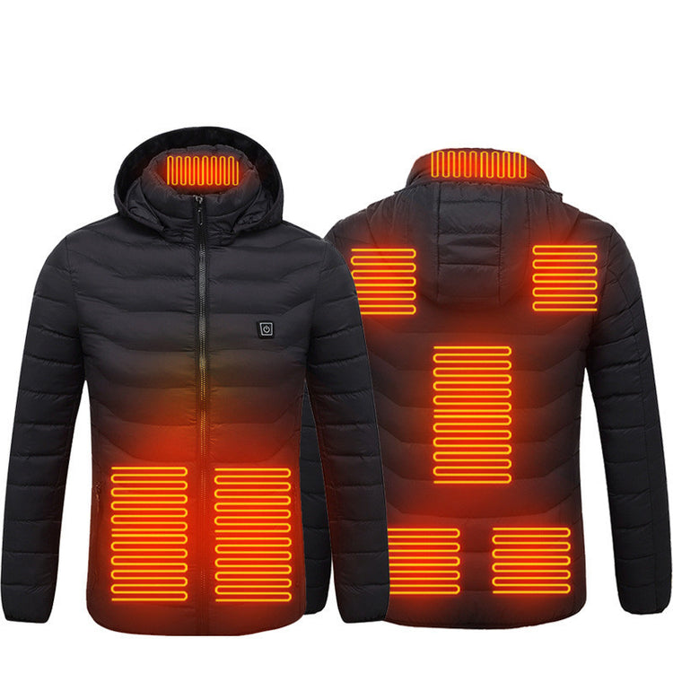 a black jacket with orange lights