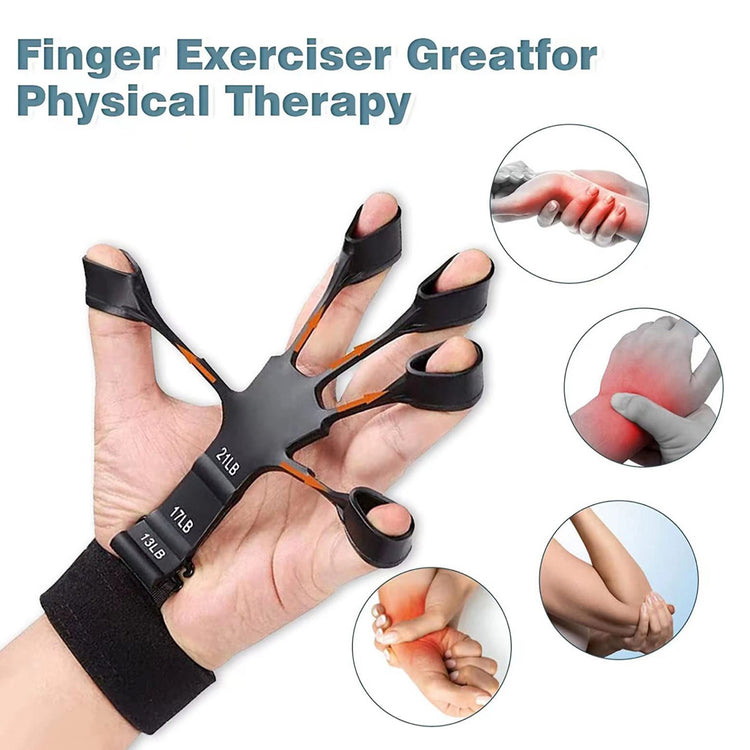 a hand with a finger exerciser