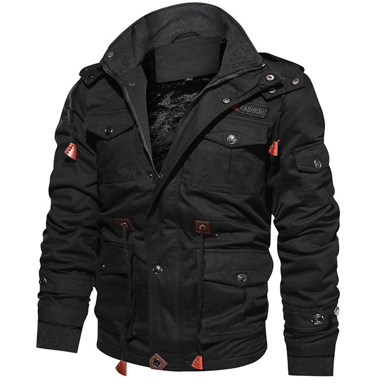 a black jacket with a white background