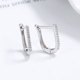 925 Sterling Silver Geometric U-Shaped Earrings