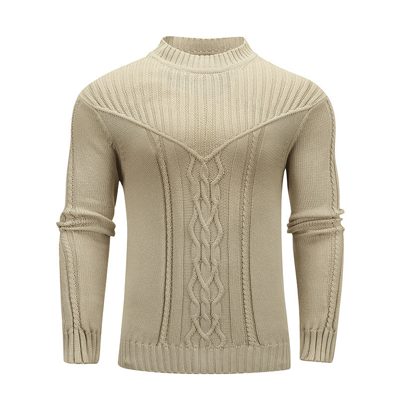 a white sweater with a braided pattern
