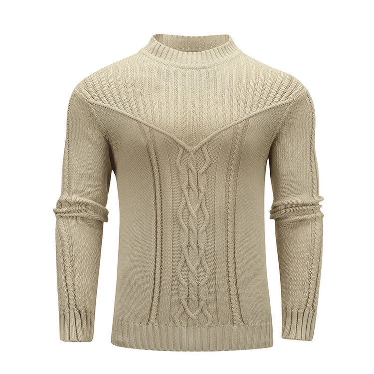 a white sweater with a braided pattern