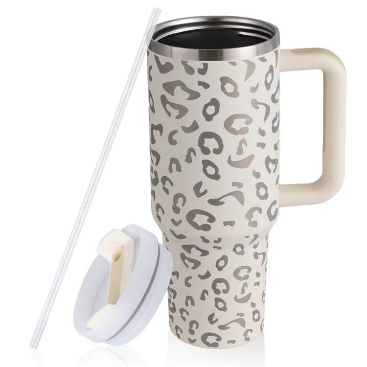 a coffee mug with a straw