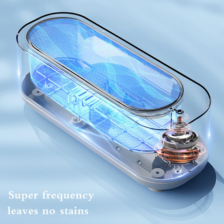 a transparent oval object with a blue screen