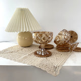 Retro Amber Embossed Crystal Glass