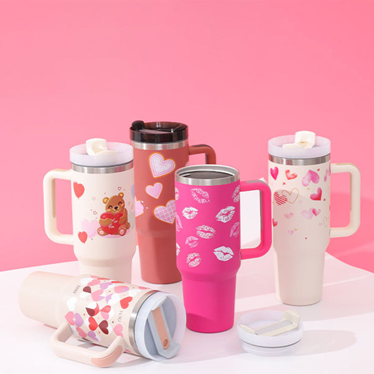 a group of cups on a table