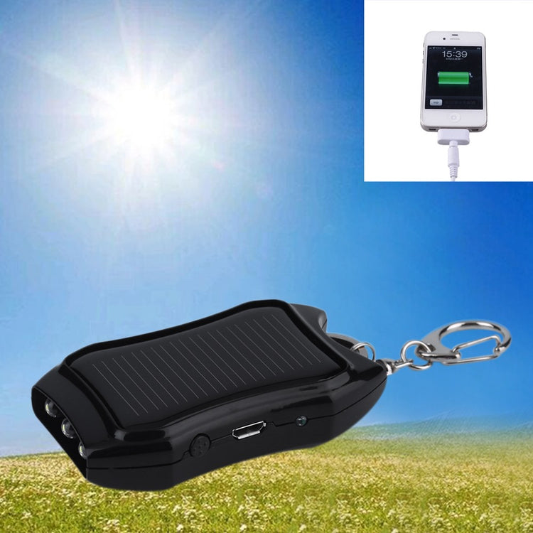 a solar powered keychain with a cell phone