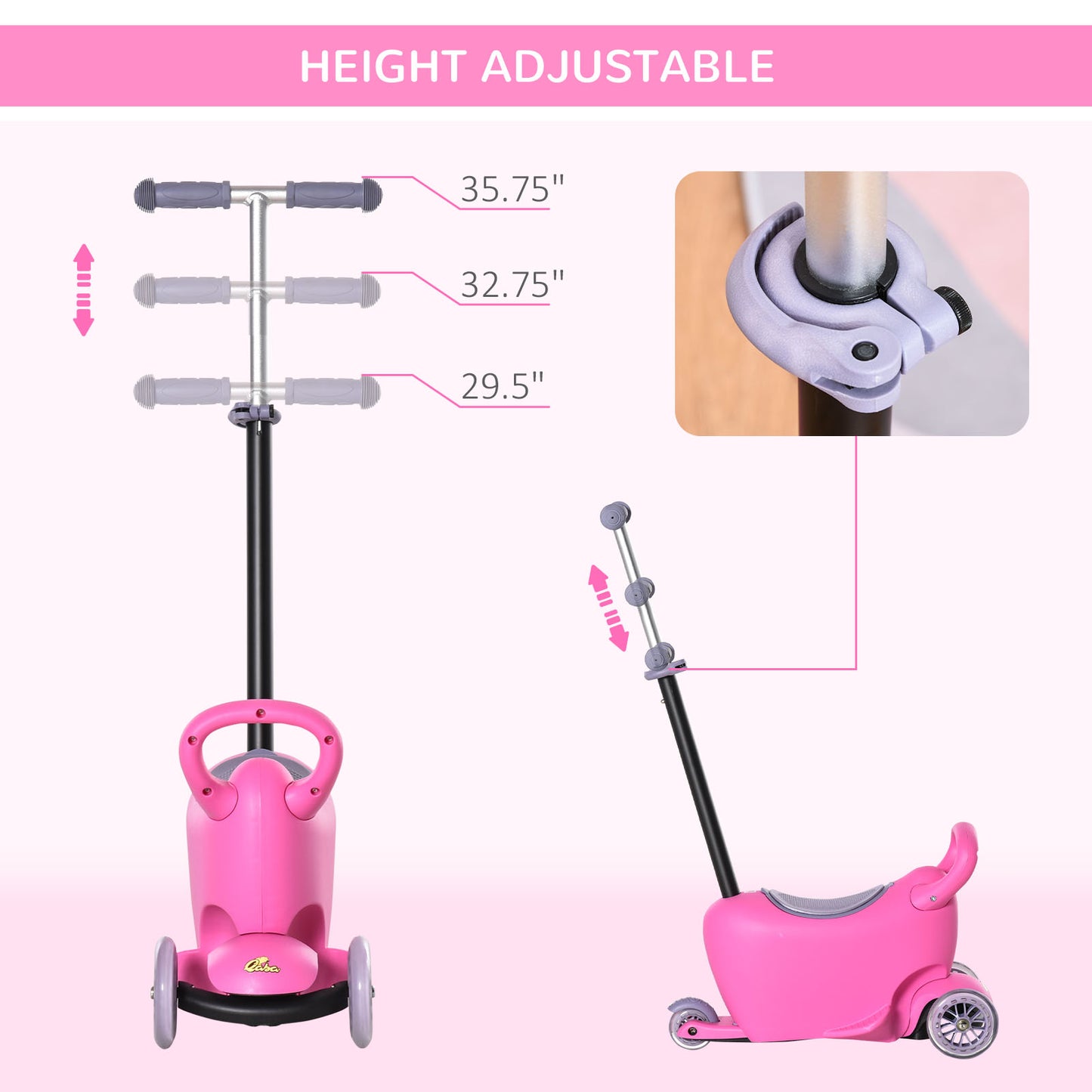 3-in-1 Ride On Push Car
