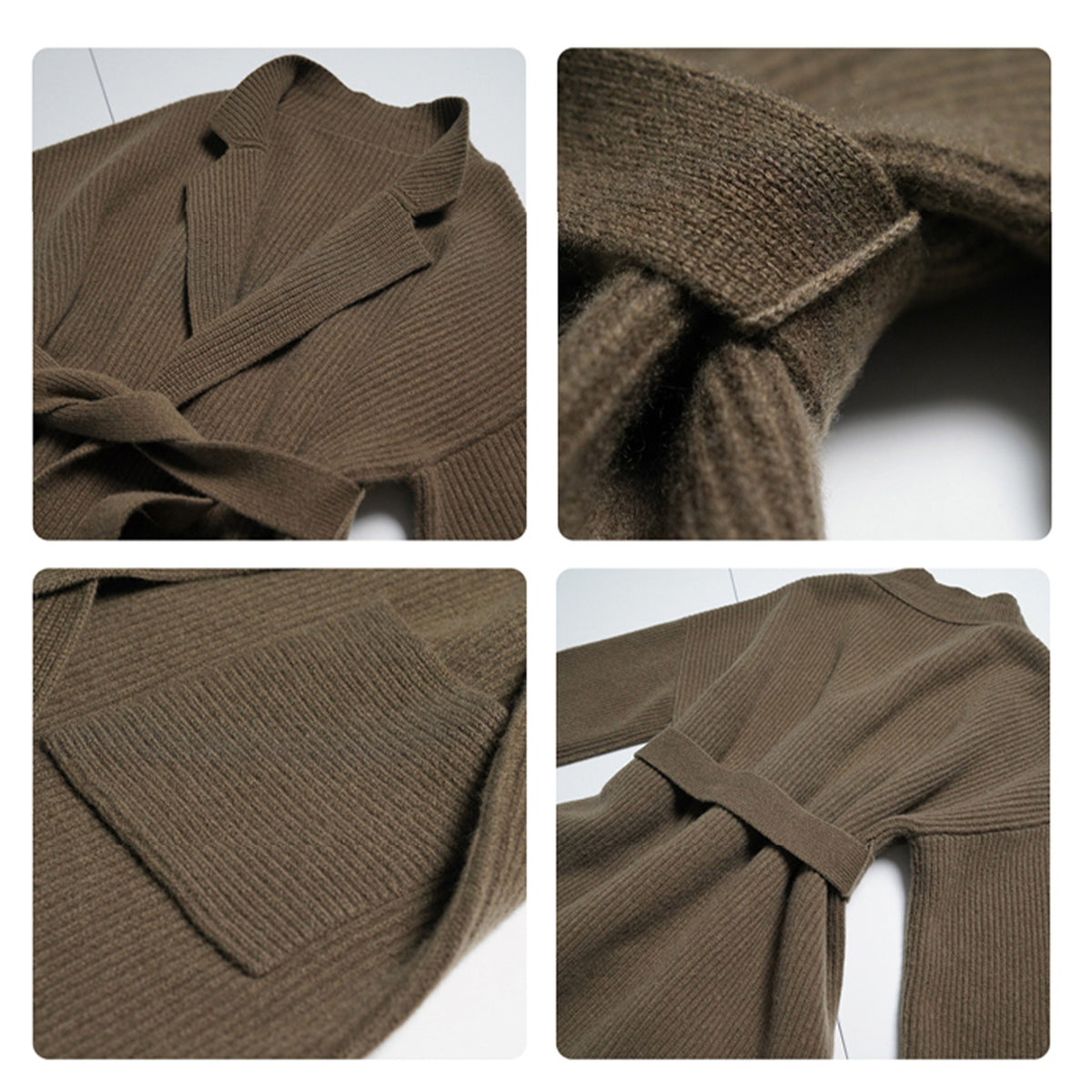 a brown sweater with a belt