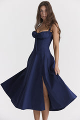 Women's Floral Lace-Up Corset Dress