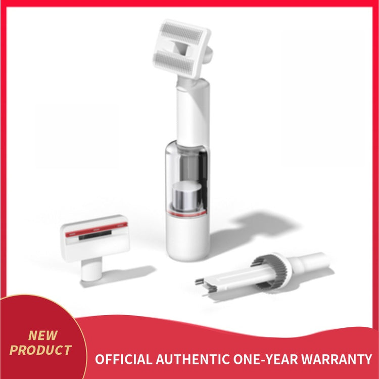 a white electric shaver with a tube and a tube