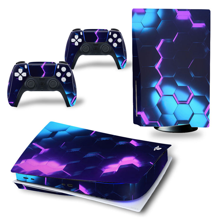 a video game console and controller