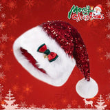 Sequined Bow Plush Christmas Hat