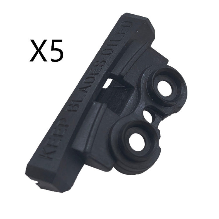 a black plastic object with text