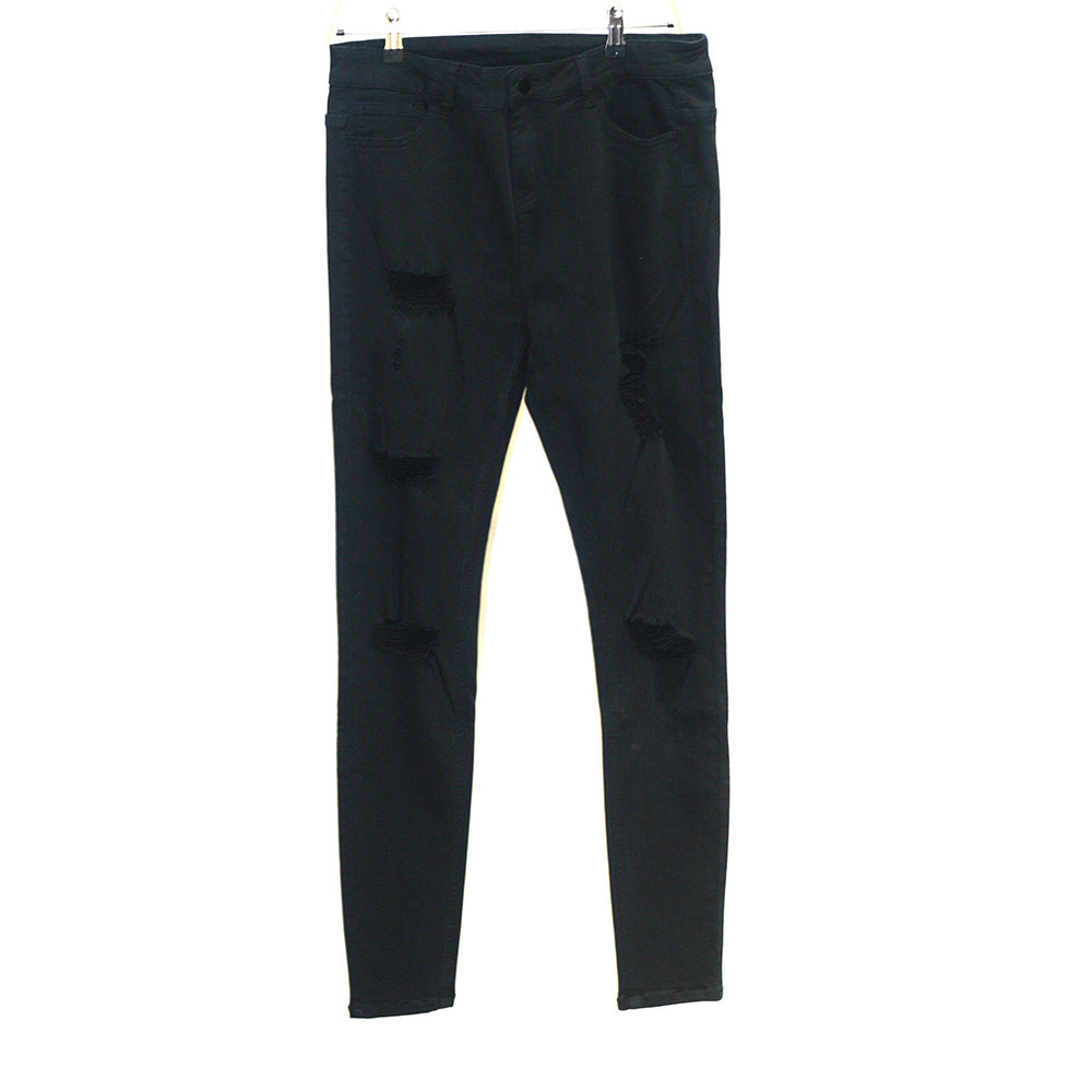 a black pants with holes
