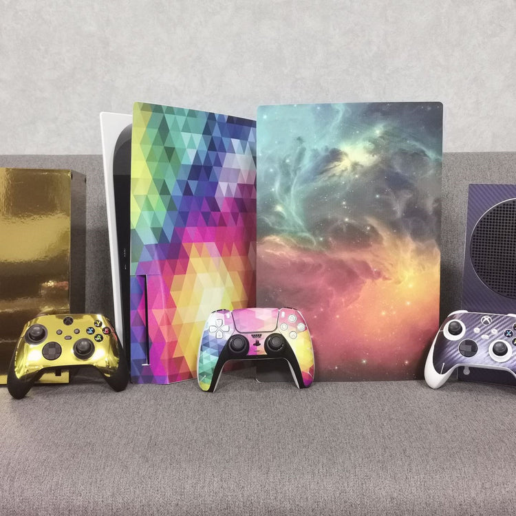 a group of video game controllers