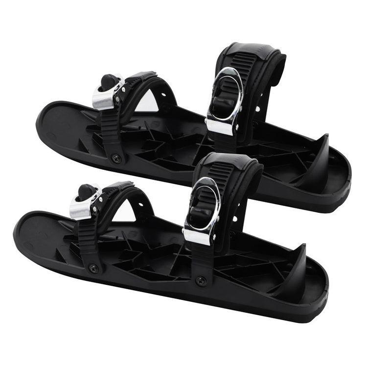 a pair of black snowboard sandals