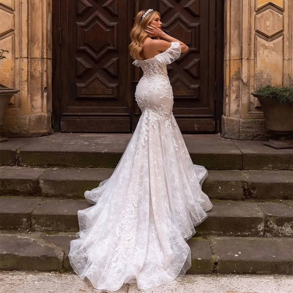 a woman in a white dress