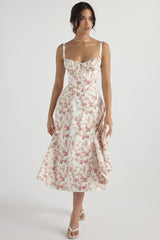 Women's Floral Lace-Up Corset Dress