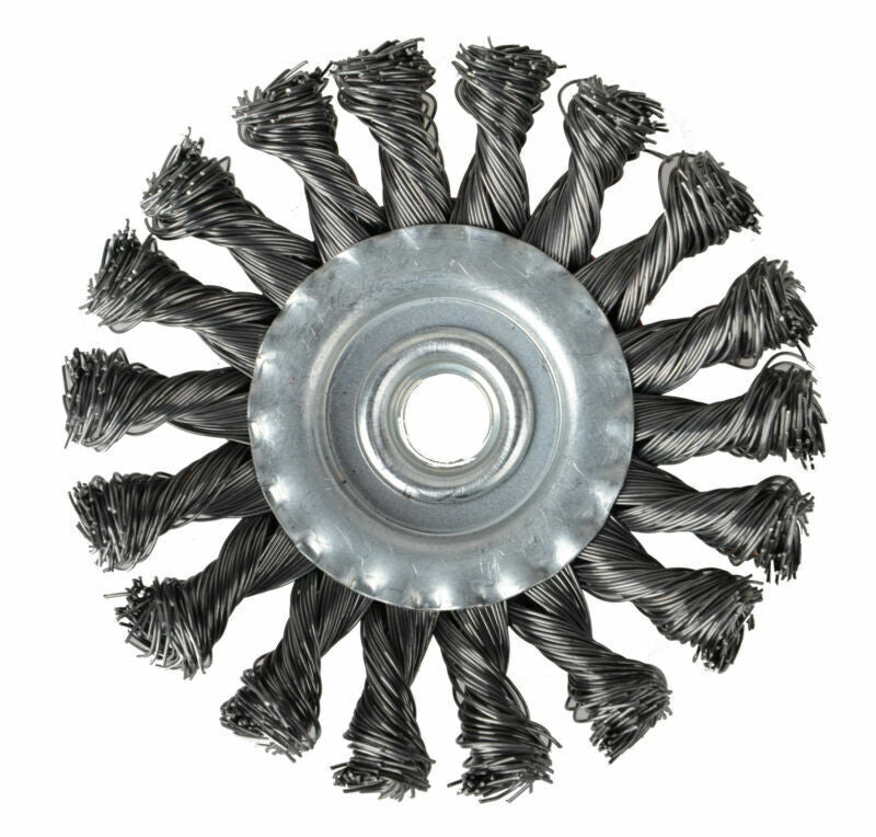 a circular metal object with many twisted metal strands